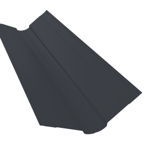 Планка ендовы верхней фигурной 100x100 0,4 PE с пленкой RAL 7024 мокрый асфальт (3м)