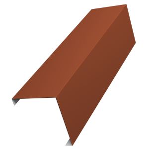 Декоративная накладка на столб универсальная угловая 80х80 для забора жалюзи 0,45 PE RAL 8004 терракота (3м)