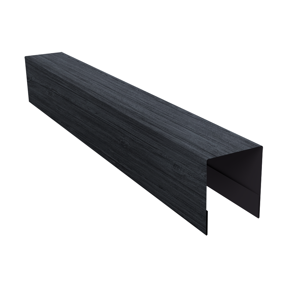 Планка боковая для забора из сайдинга ЭкоБрус 0,45 Print Premium Grey Wood TwinColor (2,06м)