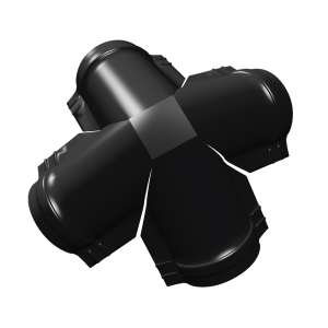 Четверник конька малого полукруглого 0,5 Satin Matt TX с пленкой RAL 9005 черный