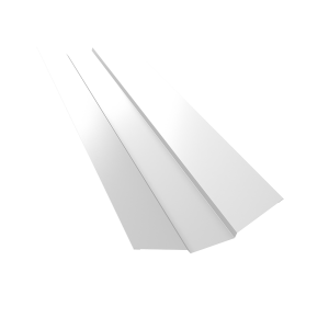 Планка ендовы верхней 95х80х95 0,5 Satin с пленкой RAL 9003 сигнальный белый (3м)