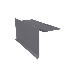 Планка ветровая с отгибом для мягкой кровли 100х20х70 0,5 Satin с пленкой RAL 7004 сигнальный серый (2м)