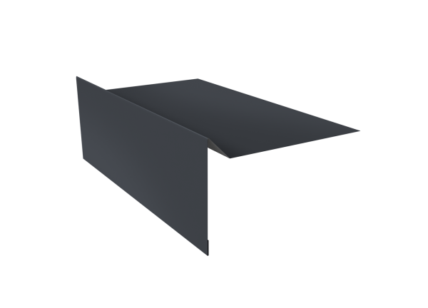Планка ветровая для мягкой кровли простая 100х20х100 0,5 Satin с пленкой RAL 7024 мокрый асфальт (2м)