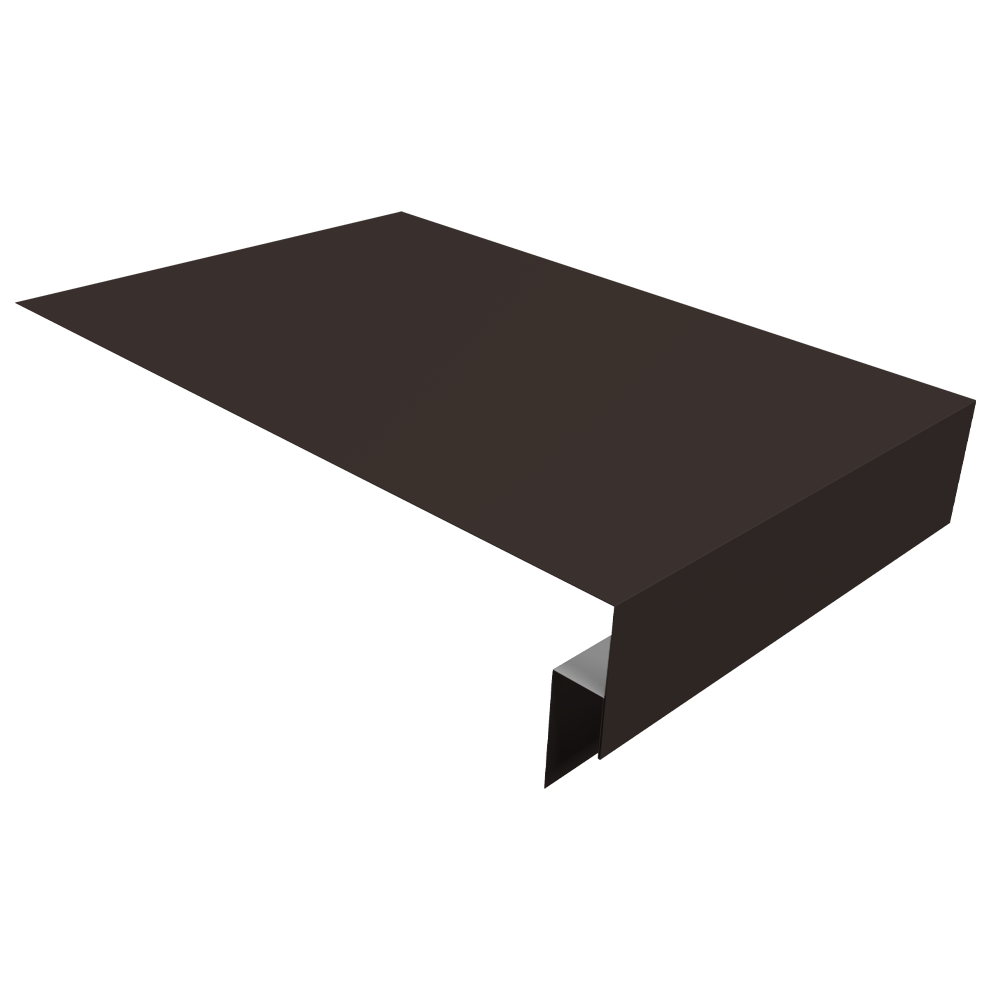 Планка околооконная сложная фальц 0,45 PE с пленкой RR 32 темно-коричневый (2м)