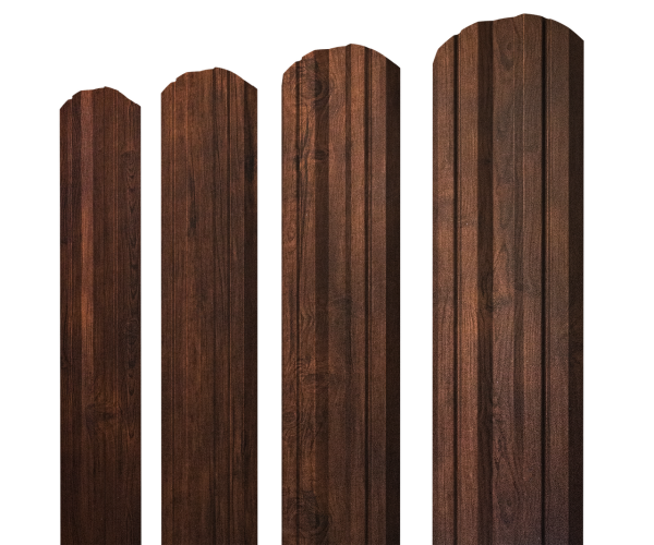 Штакетник Twin фигурный 0,4 Print Premium Cherry Wood Dark FTC