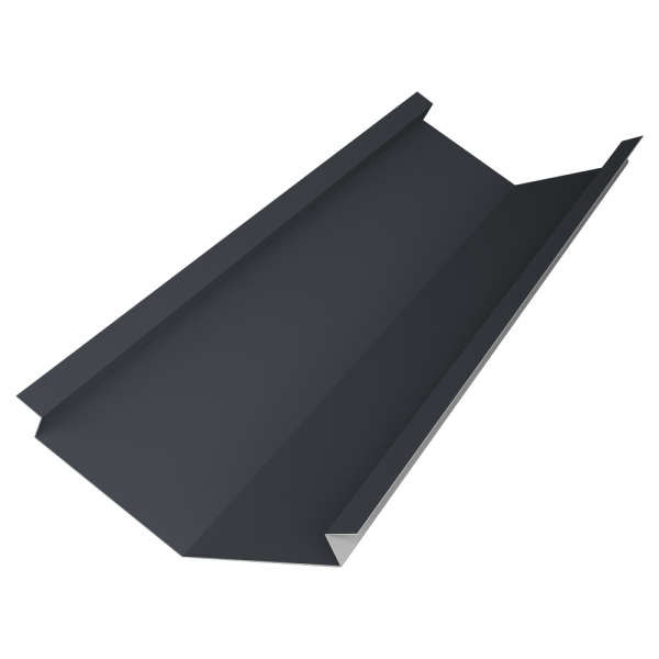 Планка ендовы нижней для композитной черепицы 140х140 0,5 Satin с пленкой RAL 7024 мокрый асфальт (2м)