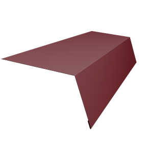 Планка карнизная для мягкой кровли 100х65 0,5 Satin с пленкой RAL 3005 красное вино (2м)