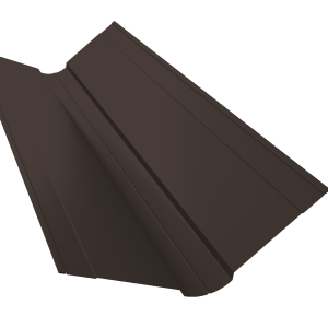 Планка ендовы верхней фигурной 150x150 0,5 Drap RR 32 темно-коричневый (3м)