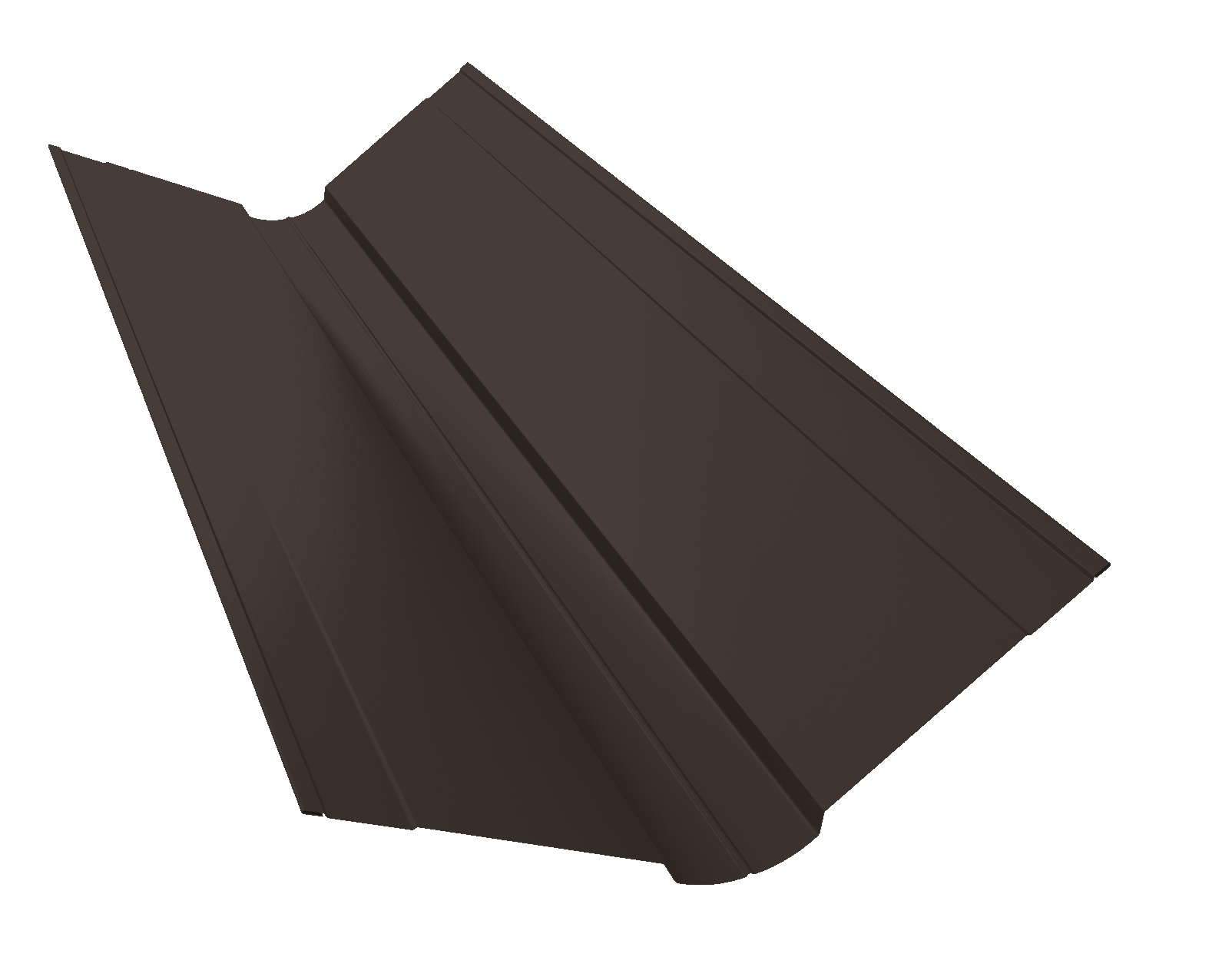 Планка ендовы верхней фигурной 150x150 0,5 Drap RR 32 темно-коричневый (3м)