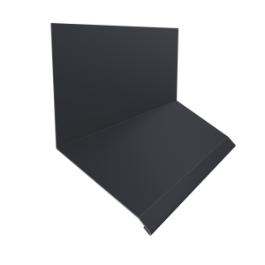 Планка примыкание верхнее к стене фальц 150х130х20 0,5 Atlas X с пленкой RAL 7024 мокрый асфальт (2м)