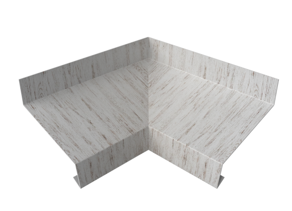 Угол отлива внутренний 50 0,45 Print Elite с пленкой Snow Wood TwinColor