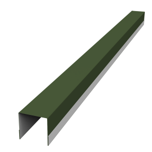 Планка вертикальная обратная для забора жалюзи Palermo 0,5 Satin Matt TX RAL 6020 хромовая зелень (2м)