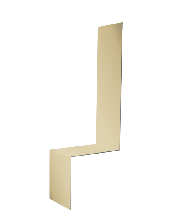 Планка примыкание боковое фальц 0,45 Drap TX RAL 1015 светлая слоновая кость (2м)