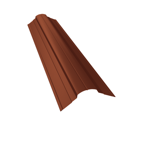 Планка конька фигурного 70x70 0,5 Velur X RAL 8004 терракота (3м)