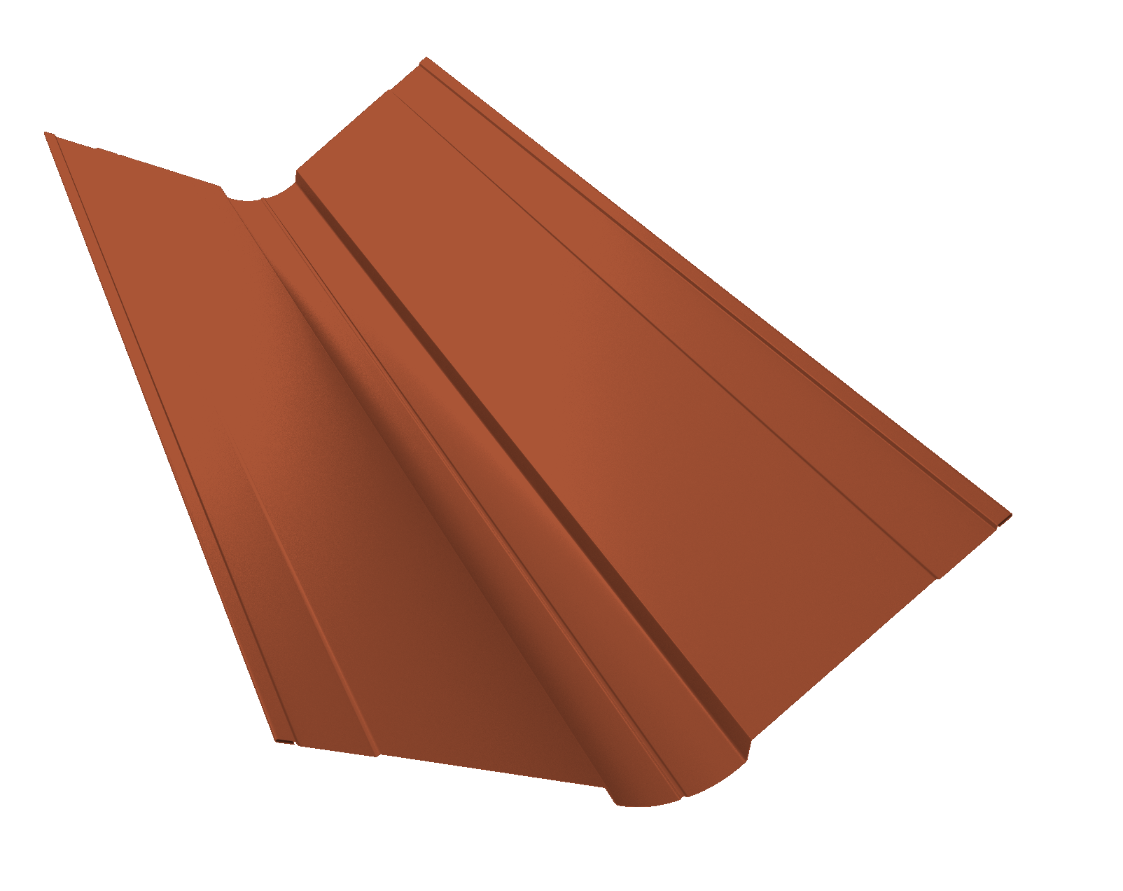Планка ендовы верхней фигурной 150x150 0,5 Velur X RAL 8004 терракота (3м)