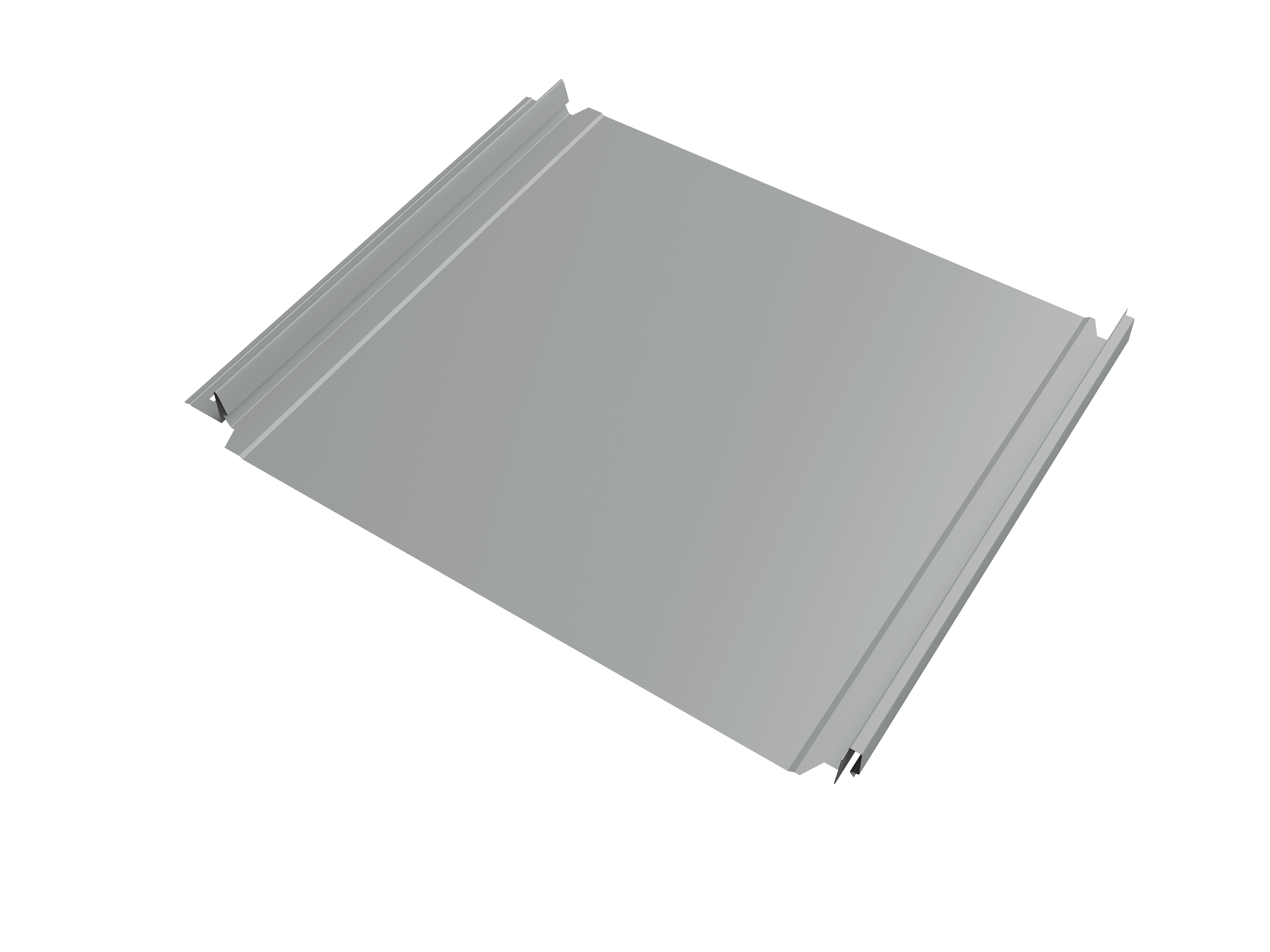 Кликфальц Double Pro Grand Line 0,5 Satin с пленкой на замках RAL 9006 бело-алюминиевый