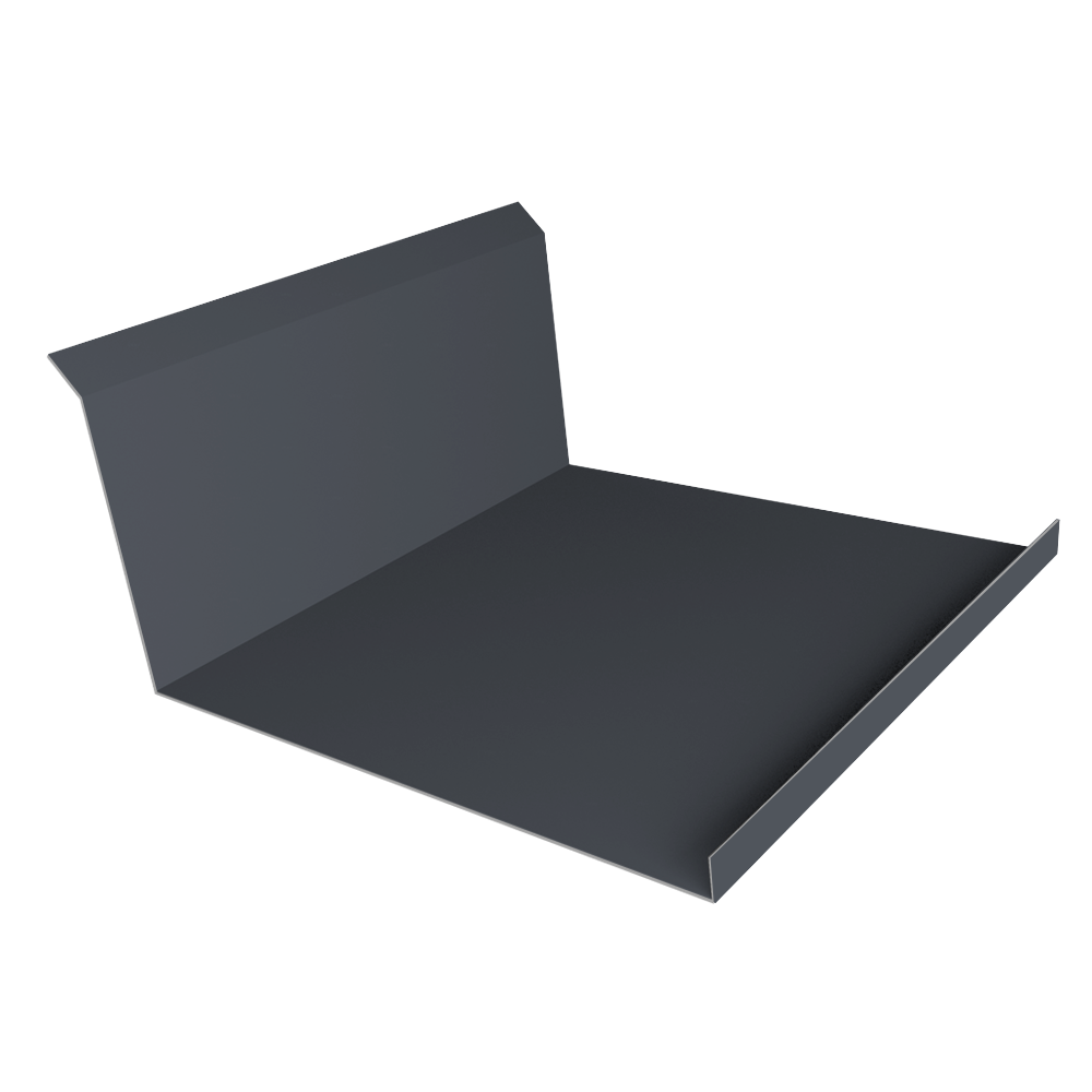 Планка примыкания нижняя 20х122х260х15 0,5 Velur X RAL 7024 мокрый асфальт (2м)