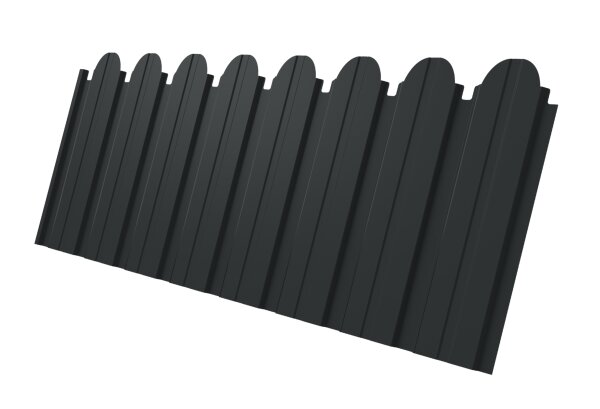 Профнастил C10B фигурный 0,45 PE-Double RAL 7016 антрацитово-серый