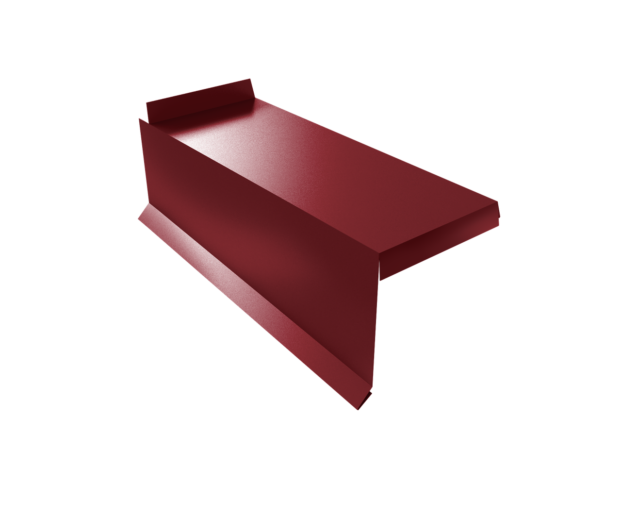 Планка торцевая сегментная Квадро профи Левая 0,5 Satin Matt RAL 3005 красное вино