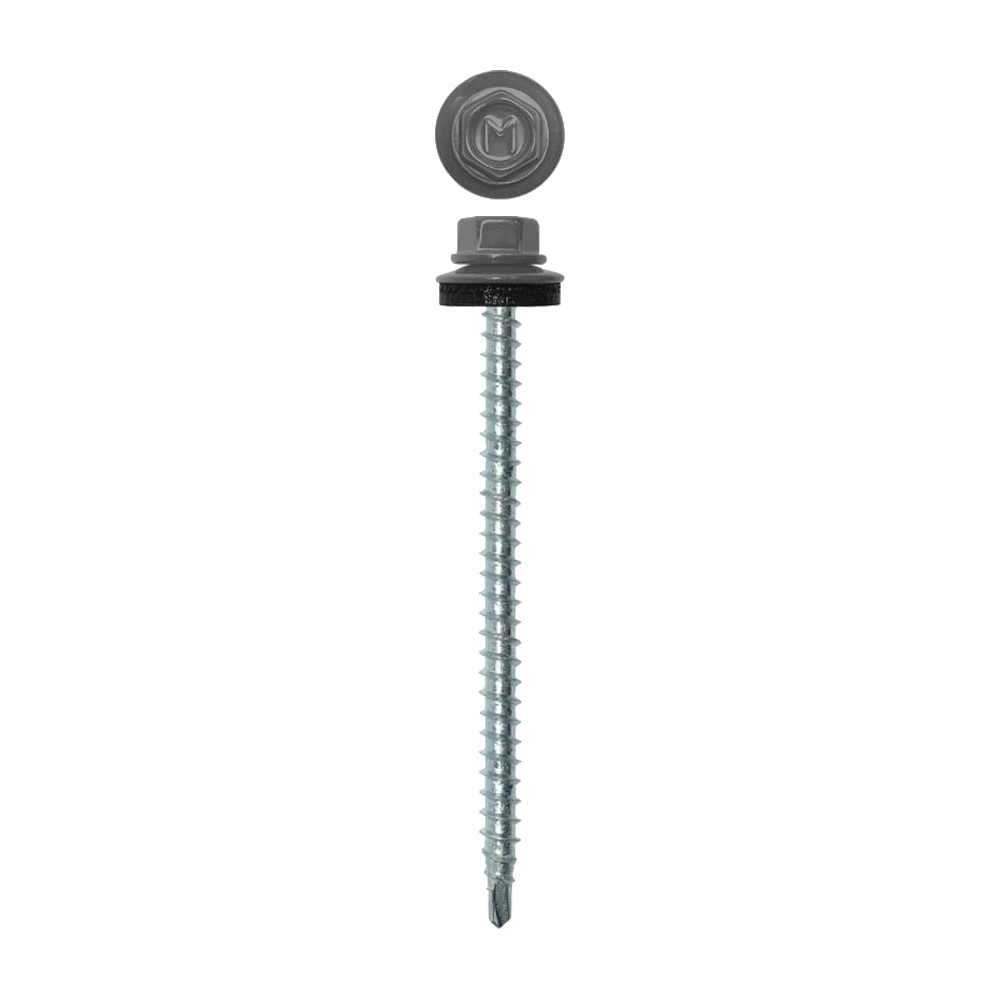 Саморез кровельный Daxmer 4,8х70 (100шт) сверло №1 RAL 7004