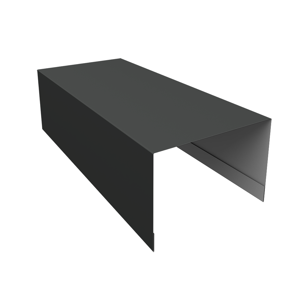 Крышка для забора из сайдинга ЭкоБрус 0,45 Drap TX RAL 7016 антрацитово-серый (2,5м)