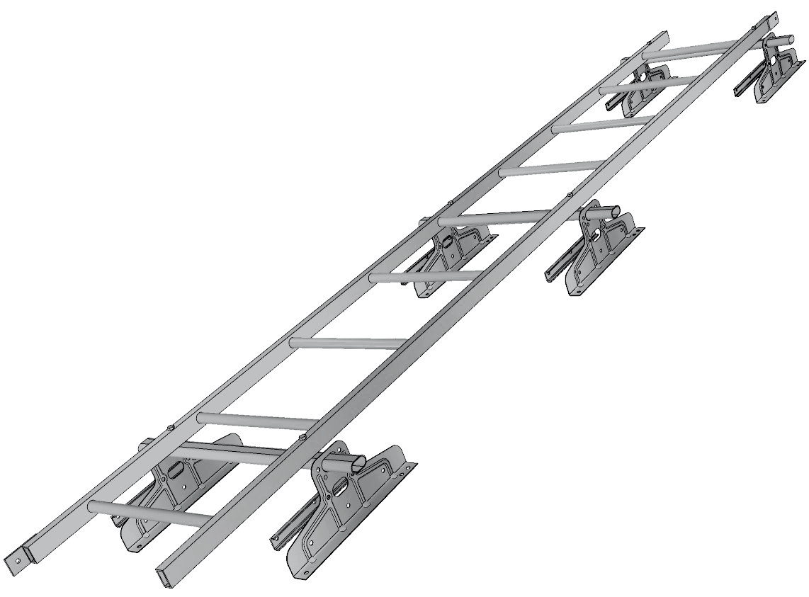 Лестница кровельная под фальц RAL 7004 (3м)