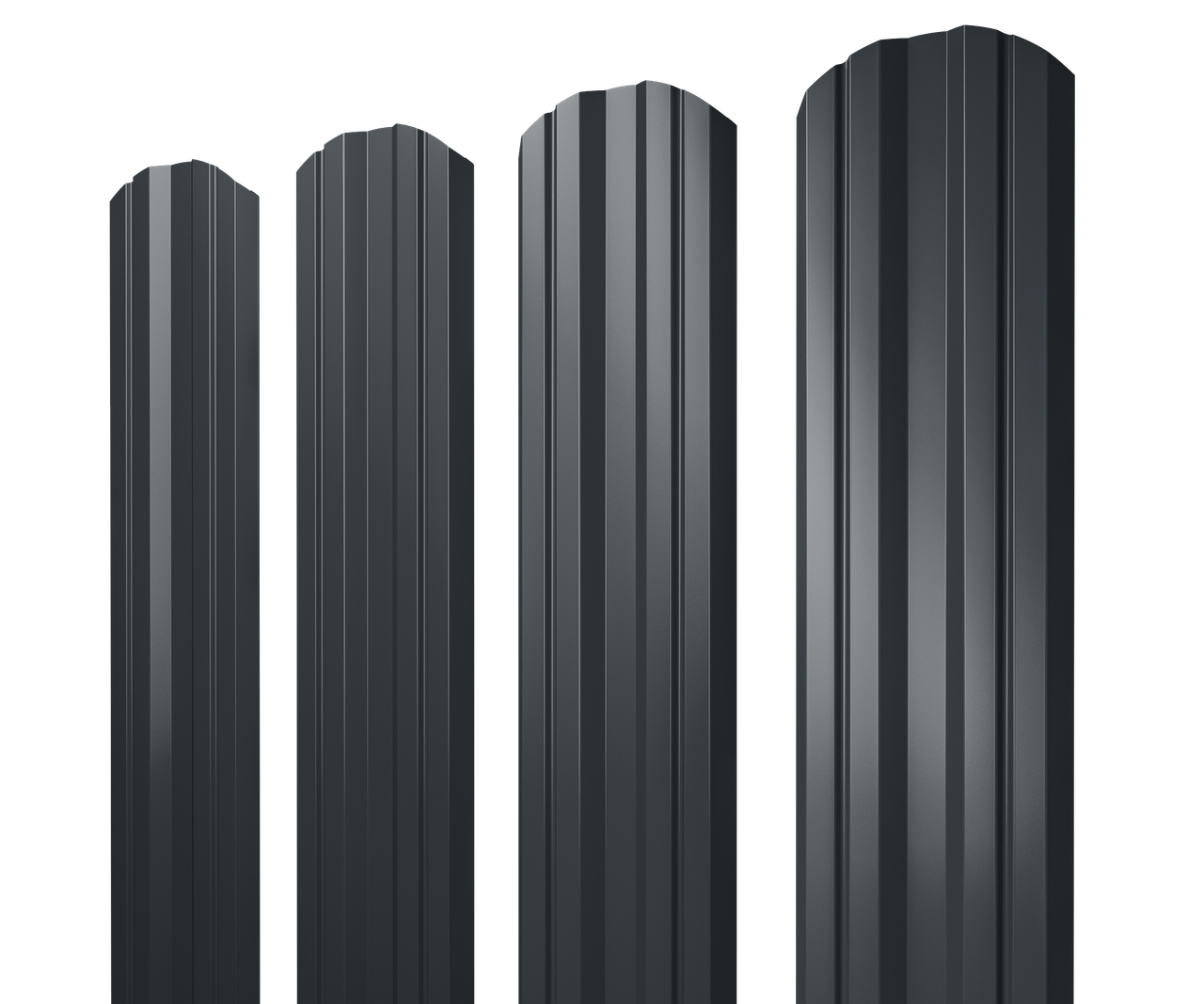 Штакетник Twin фигурный 0,5 Satin Matt RAL 7016 антрацитово-серый