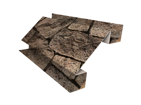 Планка угла внутреннего сложного Блок-Хаус new Grand Line 0,45 Print Elite King Stone TwinColor (3м)
