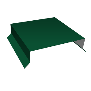 Парапетная крышка прямая 150мм 0,5 Satin с пленкой RAL 6005 зеленый мох (3м)