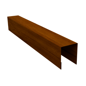 Планка боковая для забора из сайдинга (Квадро брус, Вертикаль) 0,45 Print-Double Premium Golden Wood Intense F (2,5м)