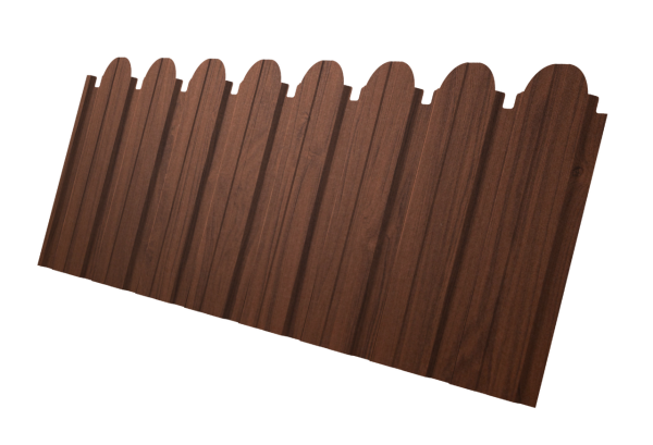 Профнастил C10B фигурный 0,45 Print Elite Choco Wood TwinColor