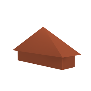 Колпак на полустолб для С8,С10 0,5 Satin Matt с пленкой RAL 8004 терракота