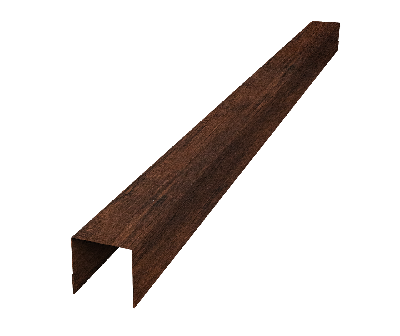 Планка вертикальная обратная для горизонтального монтажа штакетника 0,45 Print-Double Premium Cherry Wood Dark F (2,5м)