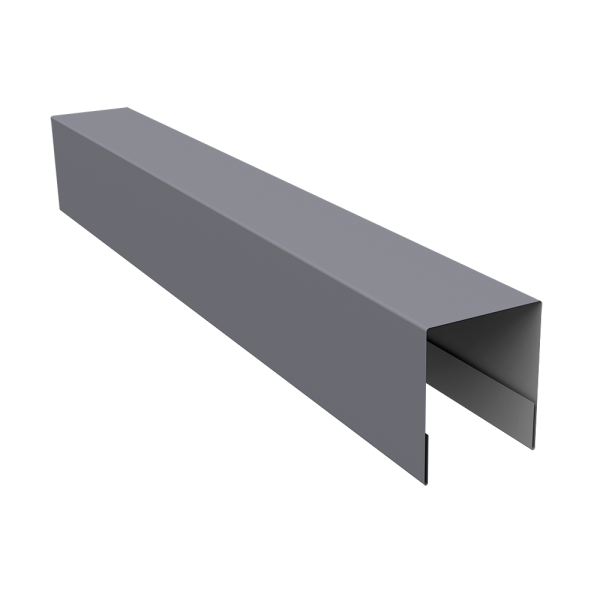Планка боковая для забора из сайдинга (Квадро брус, Вертикаль) 0,5 Satin RAL 7004 сигнальный серый (3м)