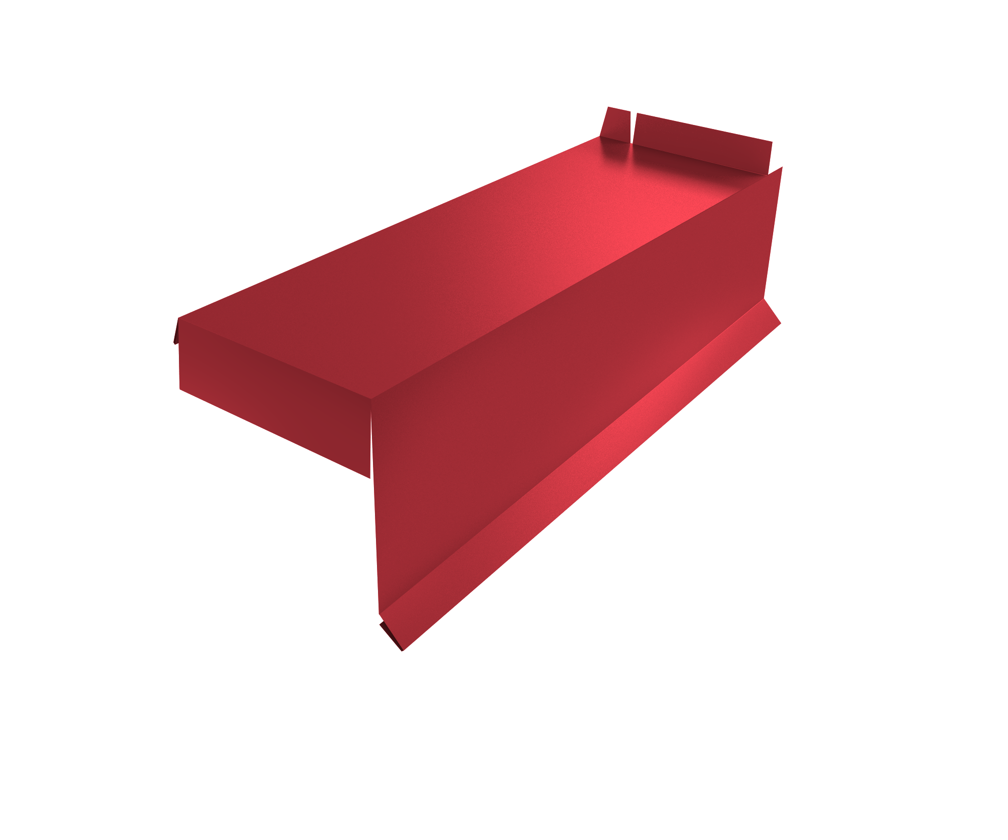 Планка торцевая сегментная Квадро профи Правая стартовая 0,45 PE RAL 3003 рубиново-красный