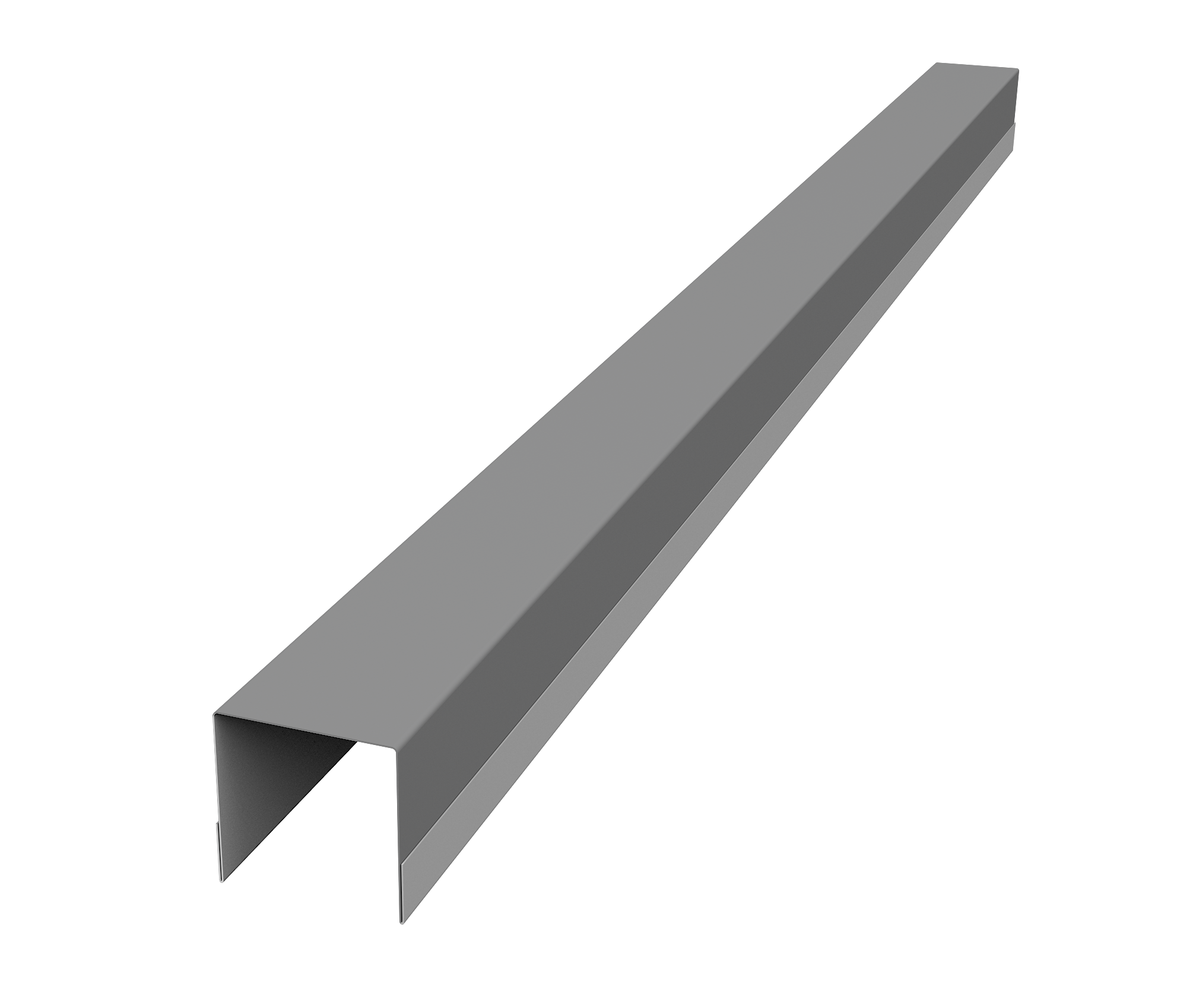 Планка вертикальная обратная для горизонтального монтажа штакетника 0,5 Satin RAL 9006 бело-алюминиевый (3м)