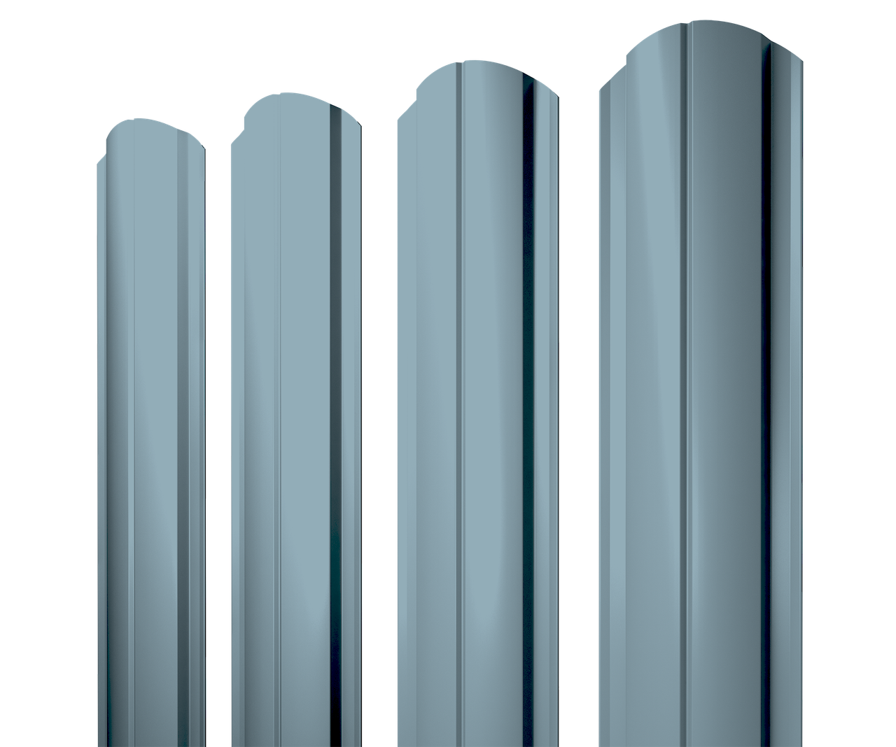 Штакетник Полукруглый Slim фигурный 0,45 Drap TX RAL 5024 пастельно-синий