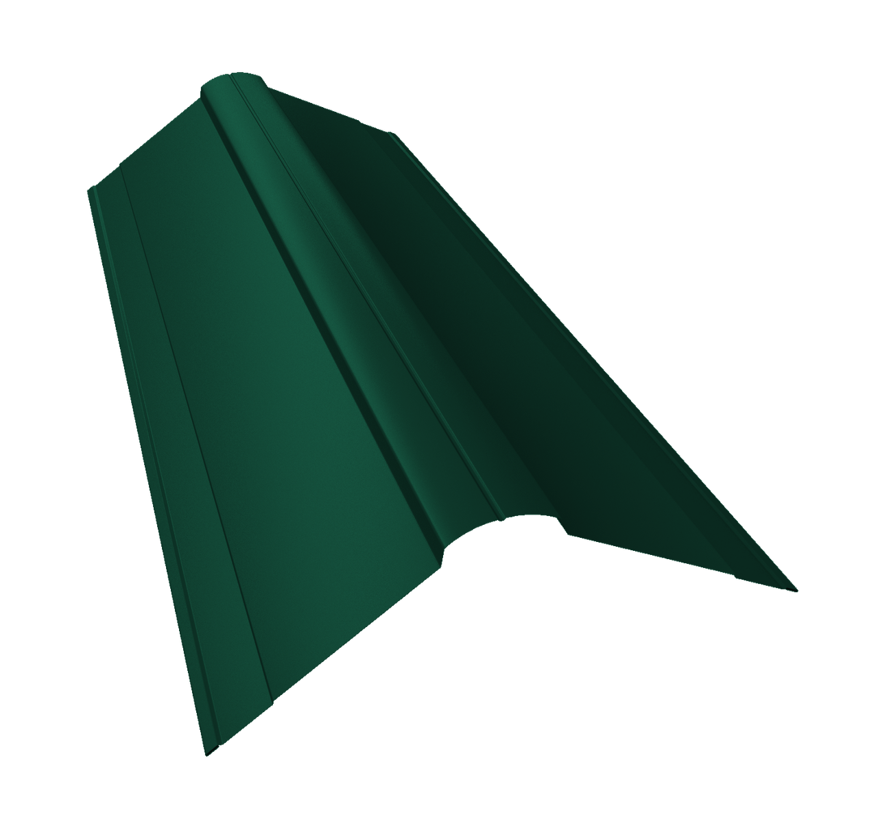 Планка конька фигурного 150x150 0,5 PE с пленкой RAL 6005 зеленый мох (3м)