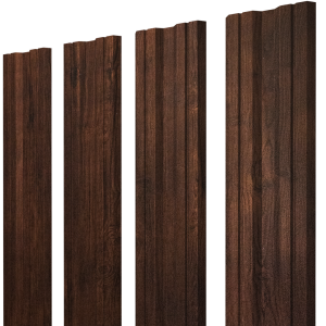 Штакетник Twin с прямым резом 0,45 Print Premium Cherry Wood Dark FTC