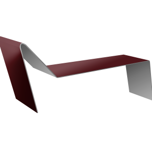 Планка примыкания для мягкой кровли 0,5 Satin с пленкой RAL 3005 красное вино (3м)