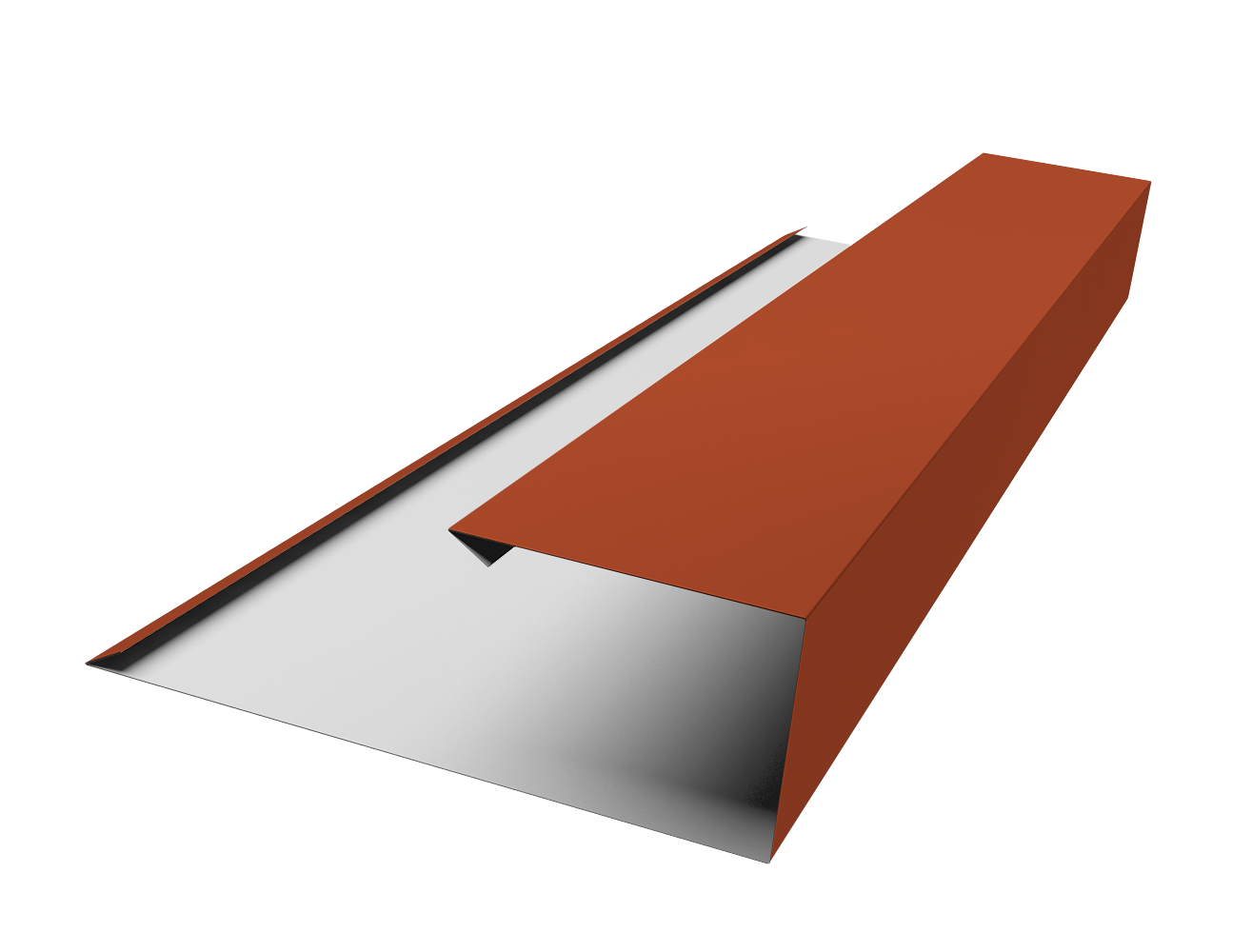 Планка торцевая страховочная 0,45 Drap RAL 8004 терракота (3м)