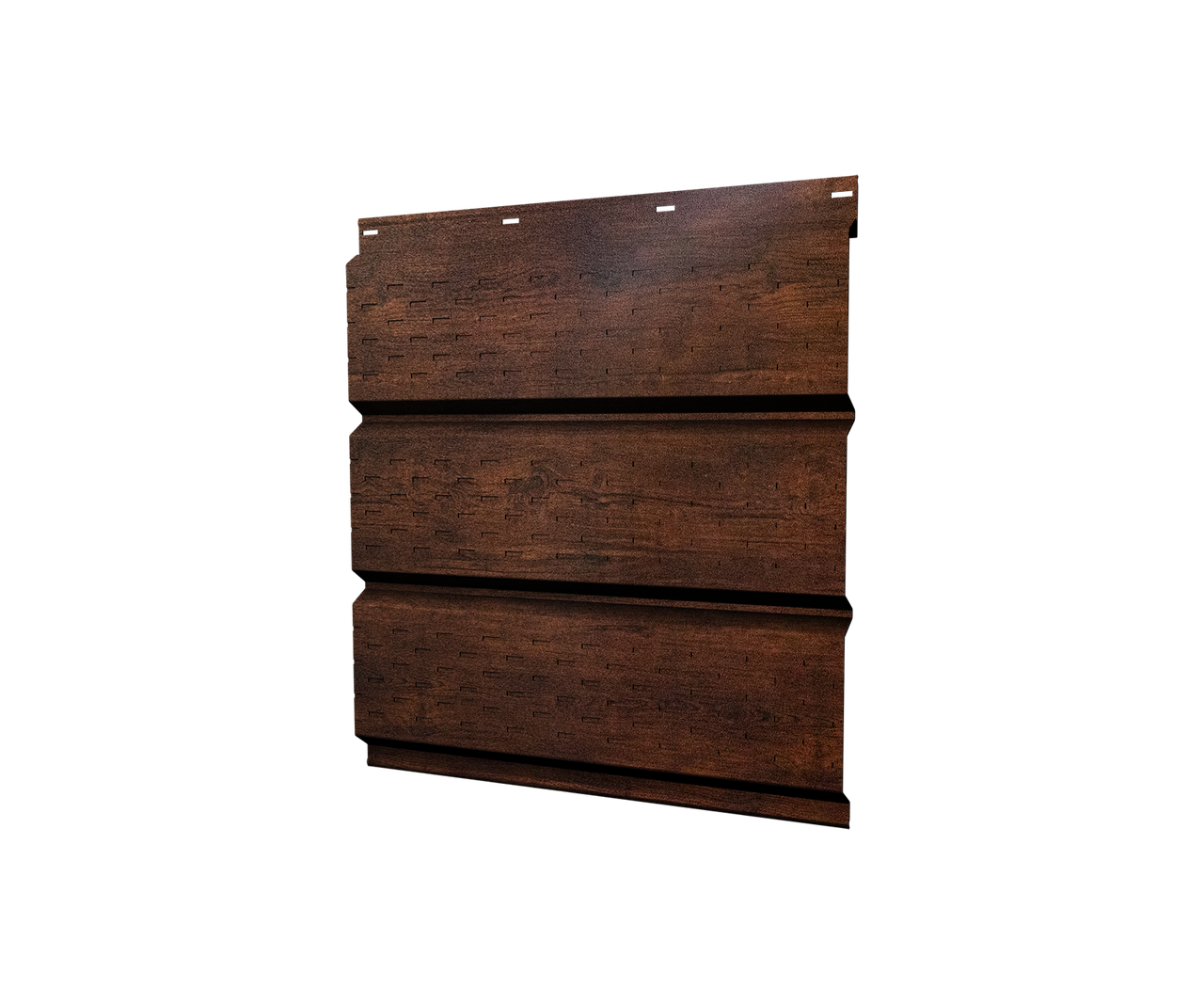 Софит металлический полная перфорация 0,45 Print-Double Premium с пленкой Cherry Wood Dark F