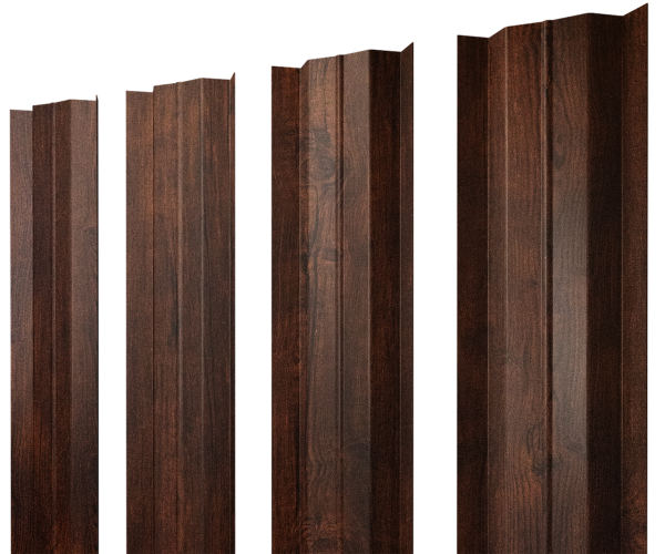 Штакетник М-образный В с прямым резом 0,4 Print Premium Cherry Wood Dark FTC