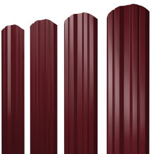 Штакетник Twin фигурный 0,5 Satin Matt TX RAL 3005 красное вино