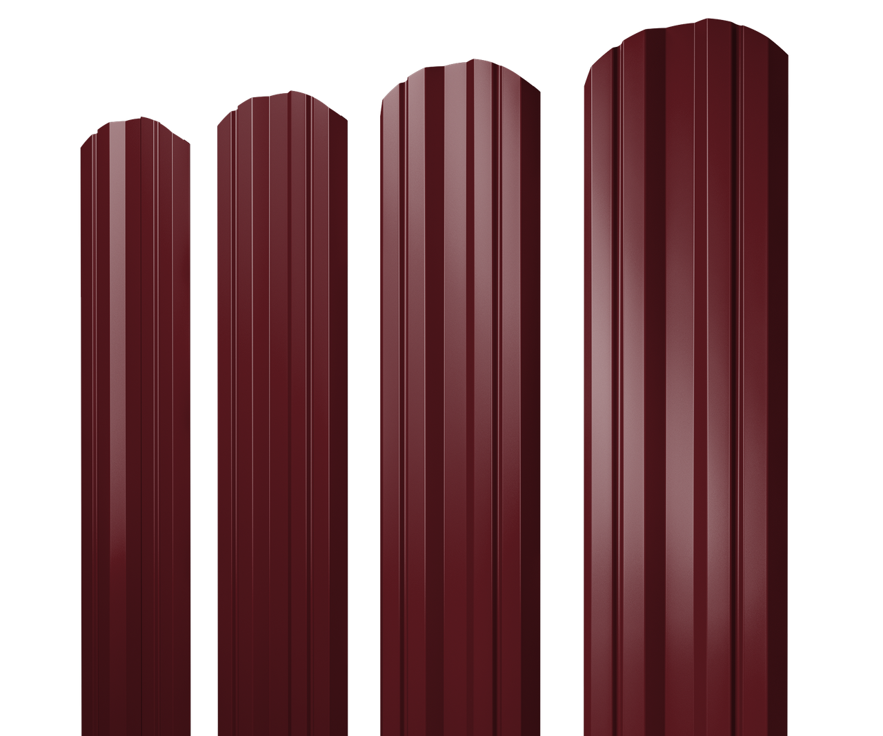 Штакетник Twin фигурный 0,5 Satin Matt TX RAL 3005 красное вино