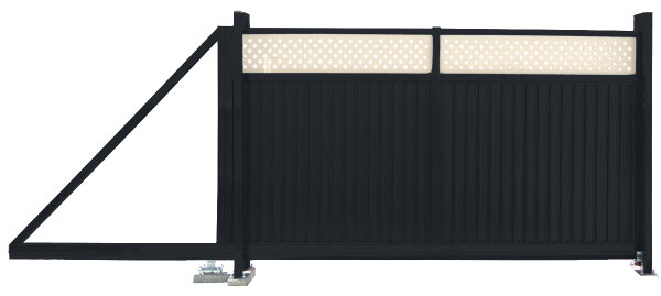Ворота откатные Estet Plus 2,4х3,5 RAL 7024/1013