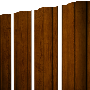 Штакетник Круглый с прямым резом 0,4 Print Premium Golden Wood Intense FTC