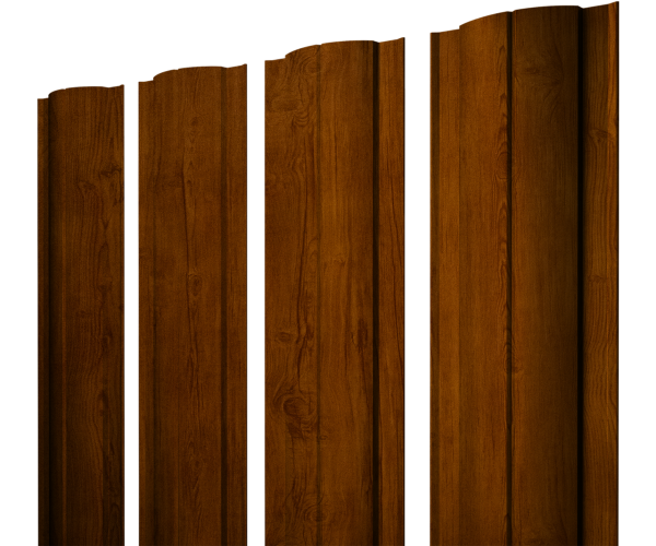 Штакетник Круглый с прямым резом 0,4 Print Premium Golden Wood Intense FTC