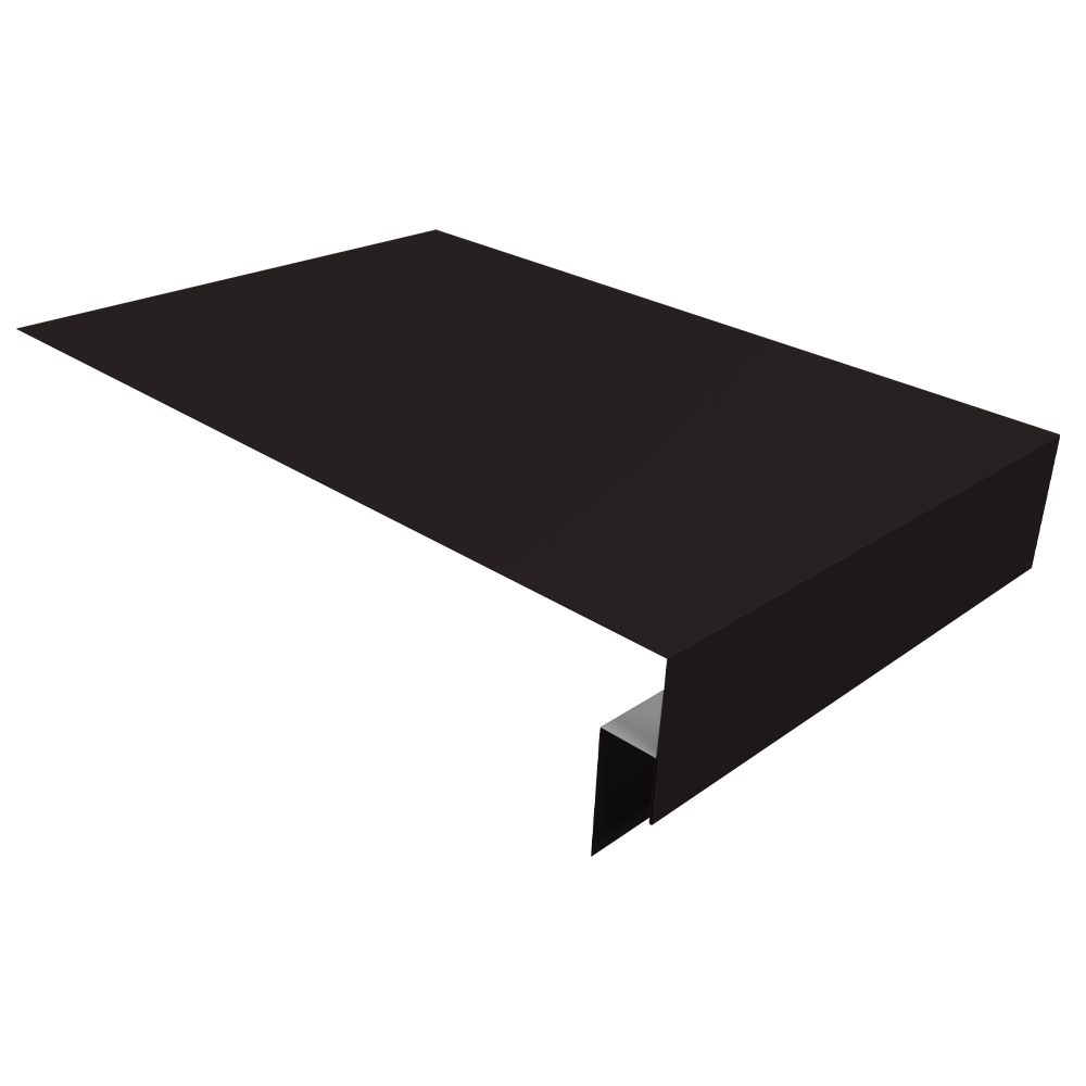 Планка околооконная сложная фальц 0,45 PE с пленкой RAL 9005 черный (2м)