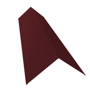 Планка конька плоского 145х145 0,45 PE-Double с пленкой RAL 3005 красное вино (3м)